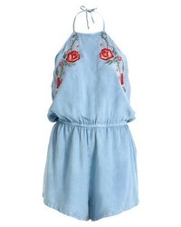 Combishort à fleurs bleu clair New Look