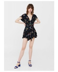 Combishort à fleurs bleu Mango
