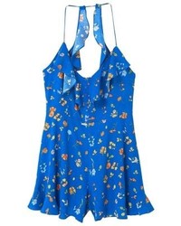 Combishort à fleurs bleu Mango