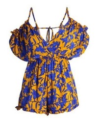 Combishort à fleurs moutarde Missguided