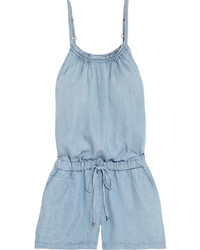 Combishort en chambray bleu clair