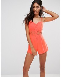 Combishort en crochet orange