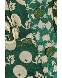 Combishort en soie imprimé vert foncé Anna Sui