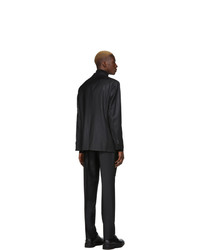 Costume en laine à rayures verticales noir Hugo