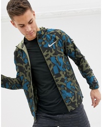 Coupe-vent camouflage vert foncé Nike Running