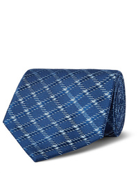 Cravate à carreaux bleu marine Charvet