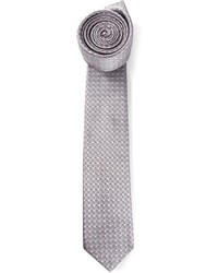 Cravate à carreaux grise Lanvin