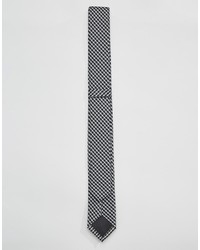 Cravate à carreaux noire Reclaimed Vintage