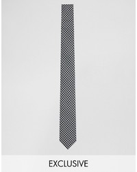 Cravate à carreaux noire Reclaimed Vintage