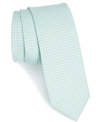 Cravate à carreaux vert menthe