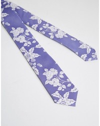 Cravate à fleurs bleu clair Asos
