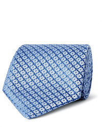 Cravate à fleurs bleu clair Charvet