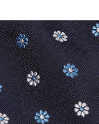 Cravate à fleurs bleu marine Turnbull & Asser