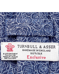 Cravate à fleurs bleu marine Turnbull & Asser