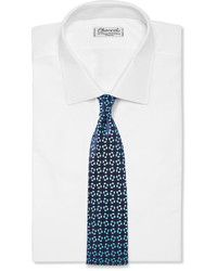 Cravate à fleurs bleu marine Charvet
