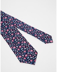 Cravate à fleurs bleu marine Ted Baker