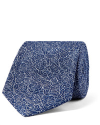 Cravate à fleurs bleu marine Turnbull & Asser