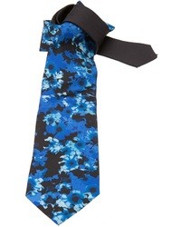 Cravate à fleurs bleu marine Versace