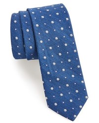 Cravate à fleurs bleue