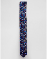 Cravate à fleurs bleue Asos