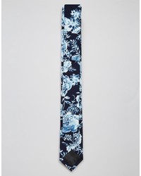 Cravate à fleurs bleue Asos