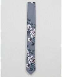 Cravate à fleurs grise Asos