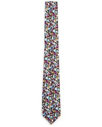 Cravate à fleurs multicolore