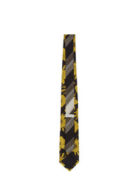 Cravate à fleurs noire Dries Van Noten