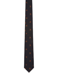 Cravate à fleurs noire Givenchy