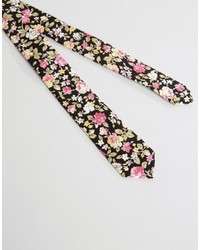 Cravate à fleurs noire Asos