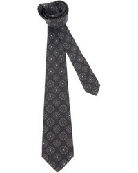 Cravate à fleurs noire Kiton