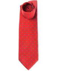 Cravate à fleurs rouge