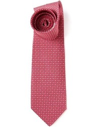 Cravate à fleurs rouge Salvatore Ferragamo