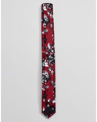 Cravate à fleurs rouge Asos