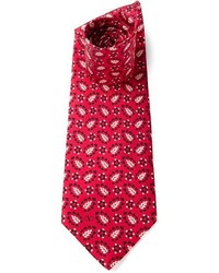 Cravate à fleurs rouge Valentino