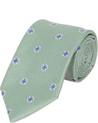 Cravate à fleurs verte