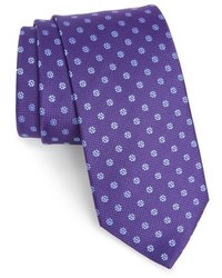 Cravate à fleurs violette