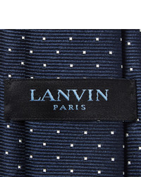 Cravate á pois bleu marine Lanvin