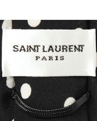 Cravate á pois noire Saint Laurent