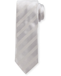 Cravate à rayures horizontales argentée