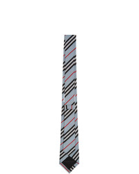 Cravate à rayures horizontales bleu clair Burberry