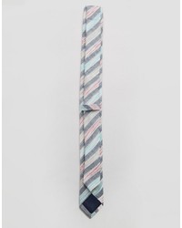 Cravate à rayures horizontales bleu clair Asos