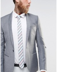 Cravate à rayures horizontales bleu clair Asos