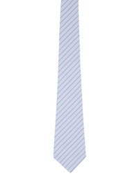 Cravate à rayures horizontales bleu clair Sébline