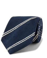 Cravate à rayures horizontales bleu marine et blanc Kingsman