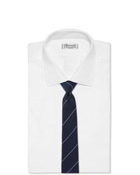 Cravate à rayures horizontales bleu marine Dunhill