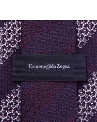 Cravate à rayures horizontales bleu marine Ermenegildo Zegna