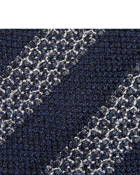Cravate à rayures horizontales bleu marine Ermenegildo Zegna