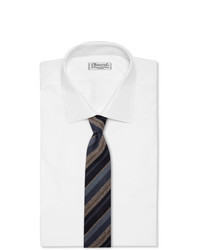 Cravate à rayures horizontales bleu marine Brioni