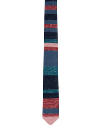Cravate à rayures horizontales bleu marine Engineered Garments